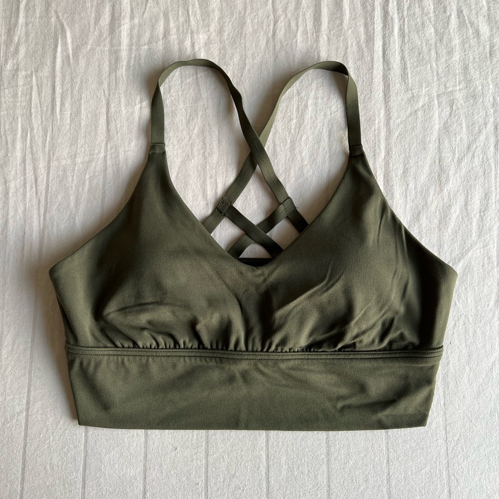 Aerie Offline Stretch Medium Support Green Sports Bra